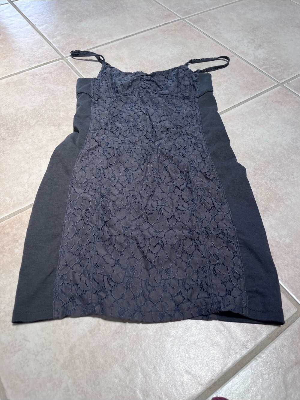 American Eagle Outfitters Black Lace-Front Cami Dress